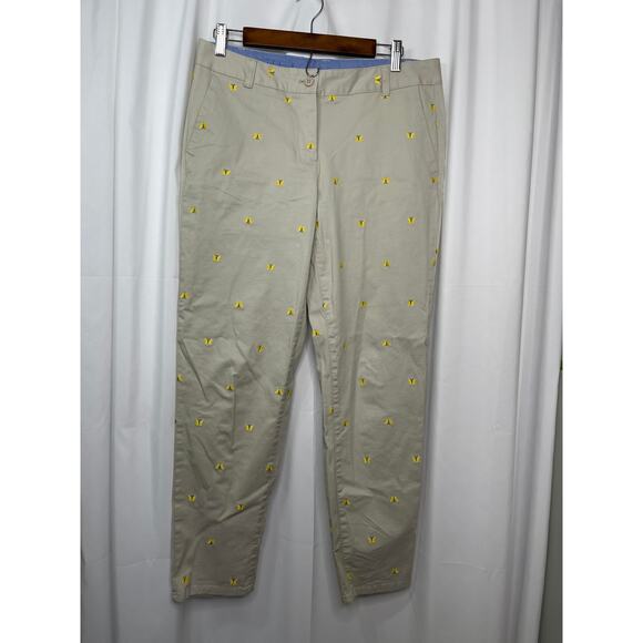 Talbots chinos pants slacks khakis size 6 embroidered butterflies preppy comfy - Picture 12 of 16